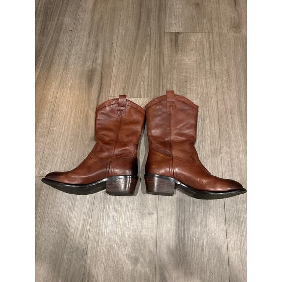 Arturo Chiang Rossa Brown Leather Western Boot Pull On Women's Size 8½ - Picture 10 of 10